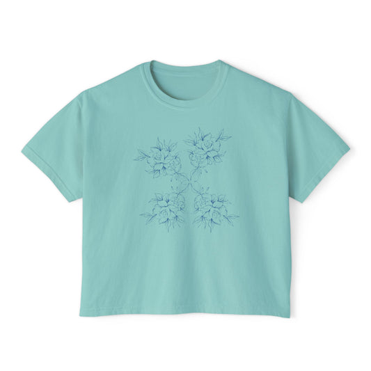 Floral Boxy Tee | Relaxed Vintage Style | Casual Summer Top | Gift-Worthy Graphic Te