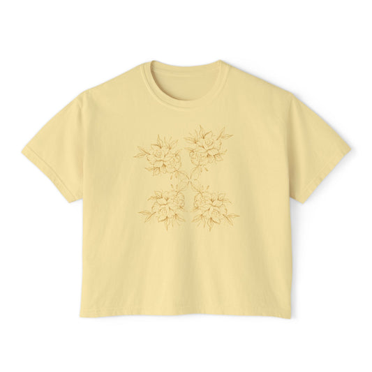 Floral Boxy Tee | Relaxed Vintage Style | Casual Summer Top | Gift-Worthy Graphic Te