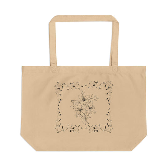 Eco-Friendly Botanical Tote Bag | Reusable Organic Cotton Shopping Bag | Sustainable Gift for Nature Lovers & Everyday Use